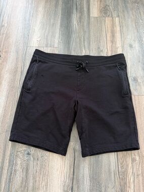 Armani Exchange black fleece sweat shorts size XL with holes and stains